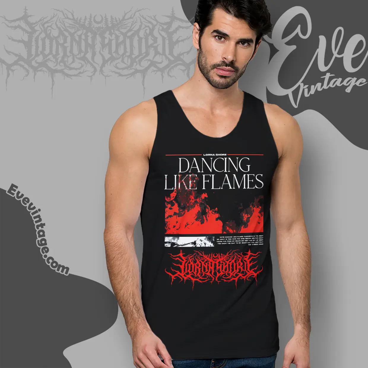 lorna shore dancing like flames tank top racerback lorna shore dancing like flames tank top racerback