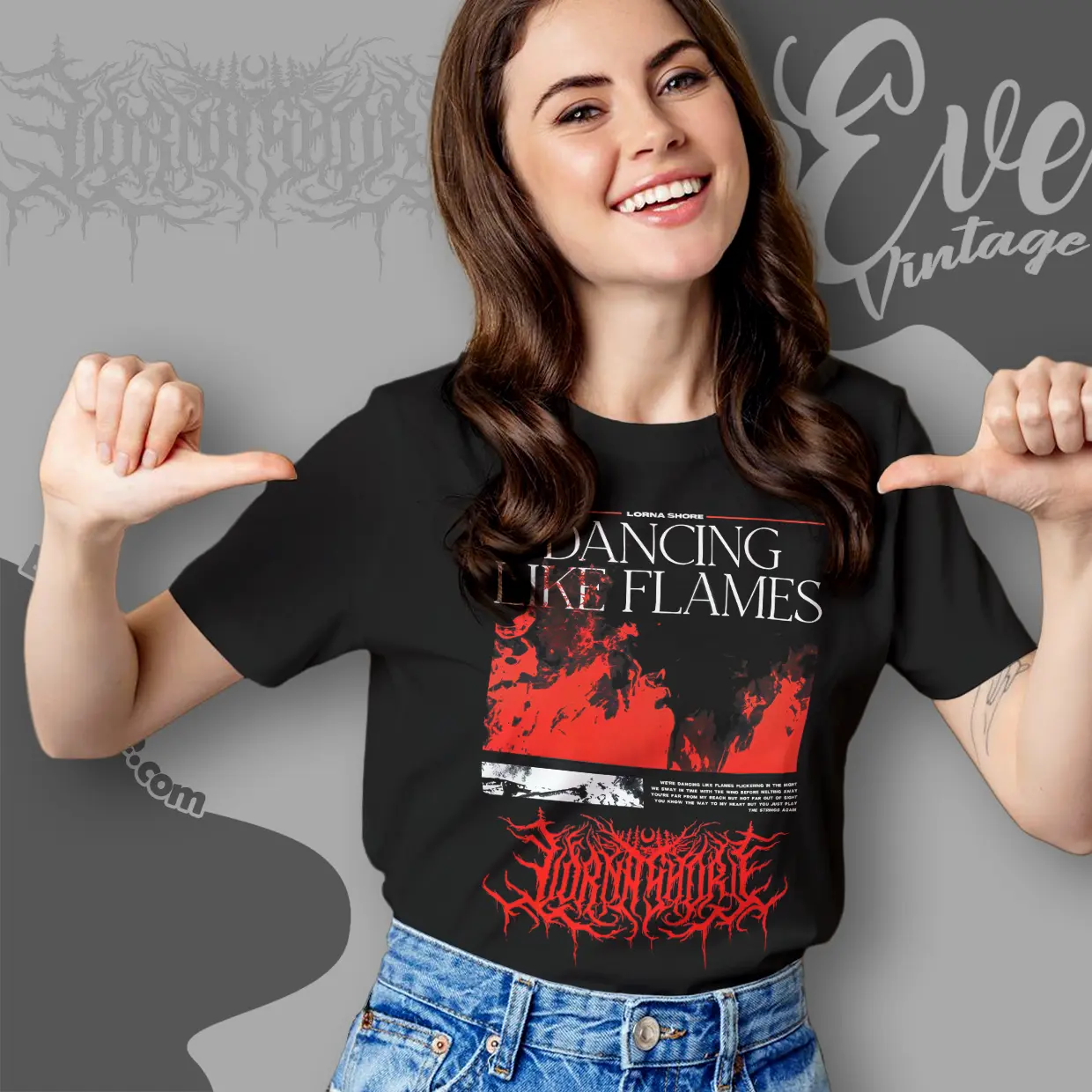 lorna shore dancing like flames women t shirt lorna shore dancing like flames women t shirt