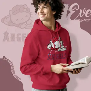 los angeles angels hello kitty sliding into home hoodie