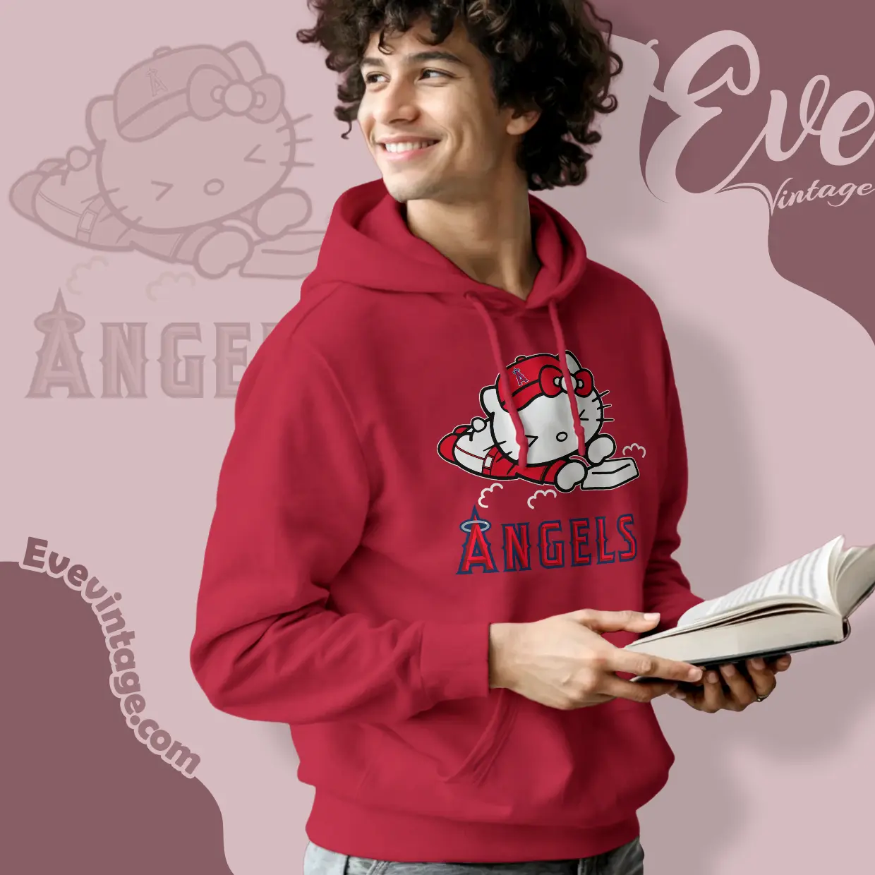 los angeles angels hello kitty sliding into home hoodie los angeles angels hello kitty sliding into home hoodie