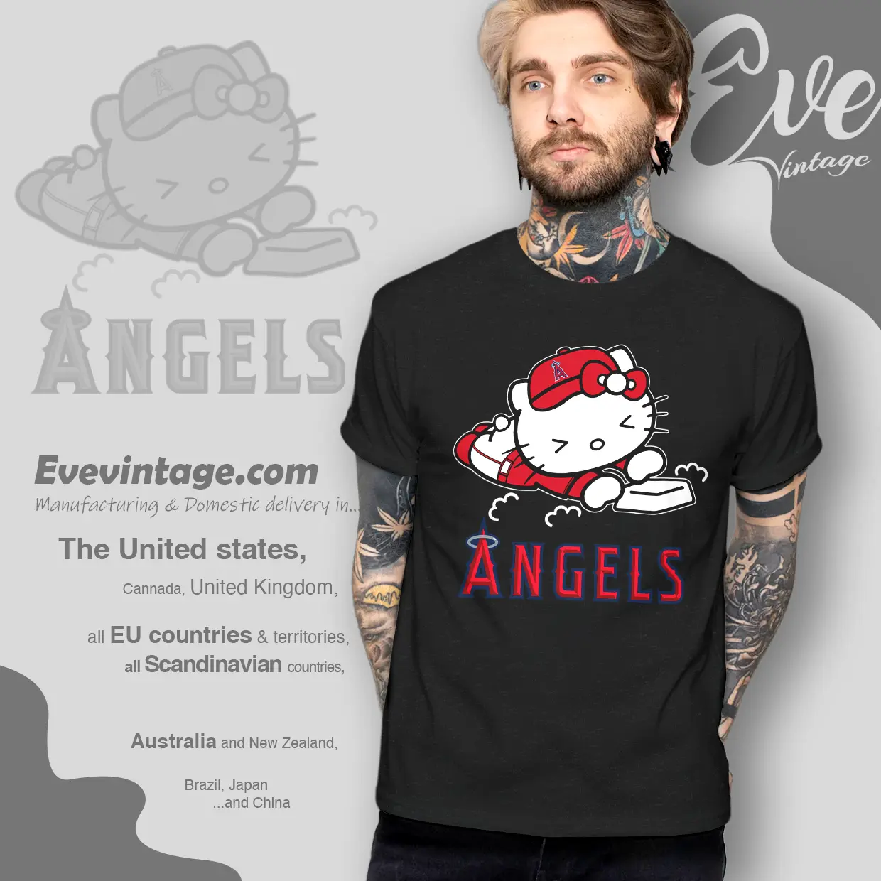 los angeles angels hello kitty sliding into home t shirt los angeles angels hello kitty sliding into home t shirt