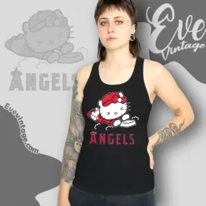 los angeles angels hello kitty sliding into home tank top racerback
