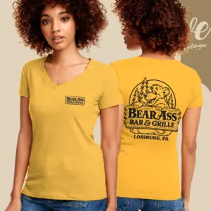 lossburg bear ass bar grille shirt pennsylvania dive bar v neck tshirt