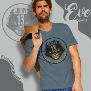 lucky 13 bar shirt san francisco dive bar v neck tshirt