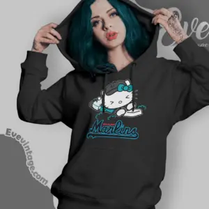 miami marlins hello kitty sliding into home hoodie