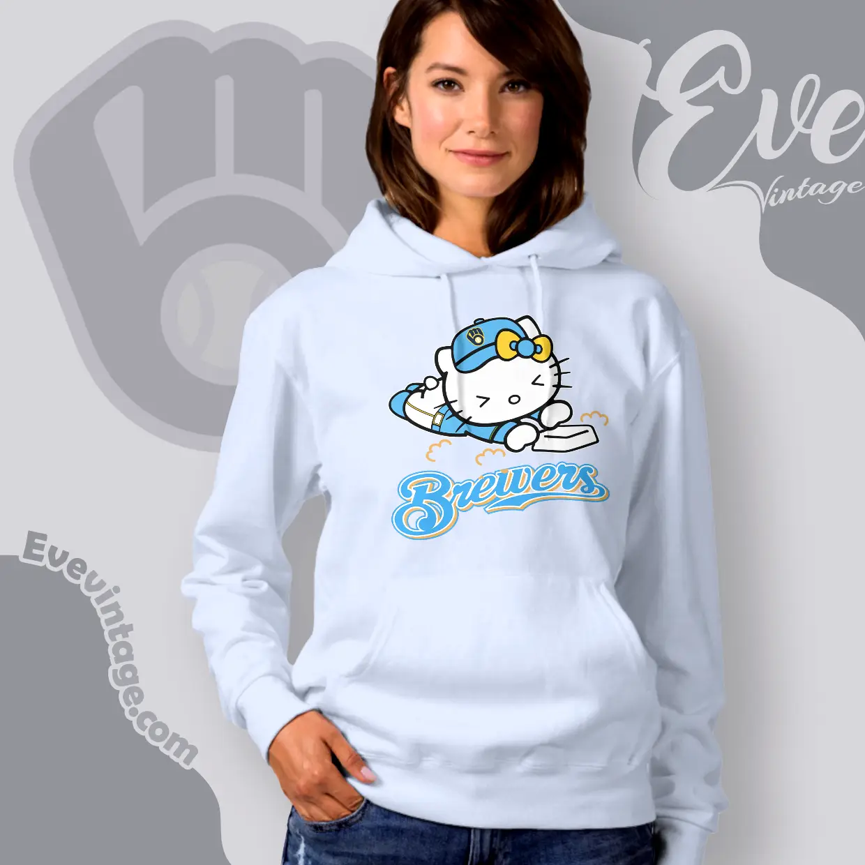 milwaukee brewers hello kitty sliding into home hoodie milwaukee brewers hello kitty sliding into home hoodie