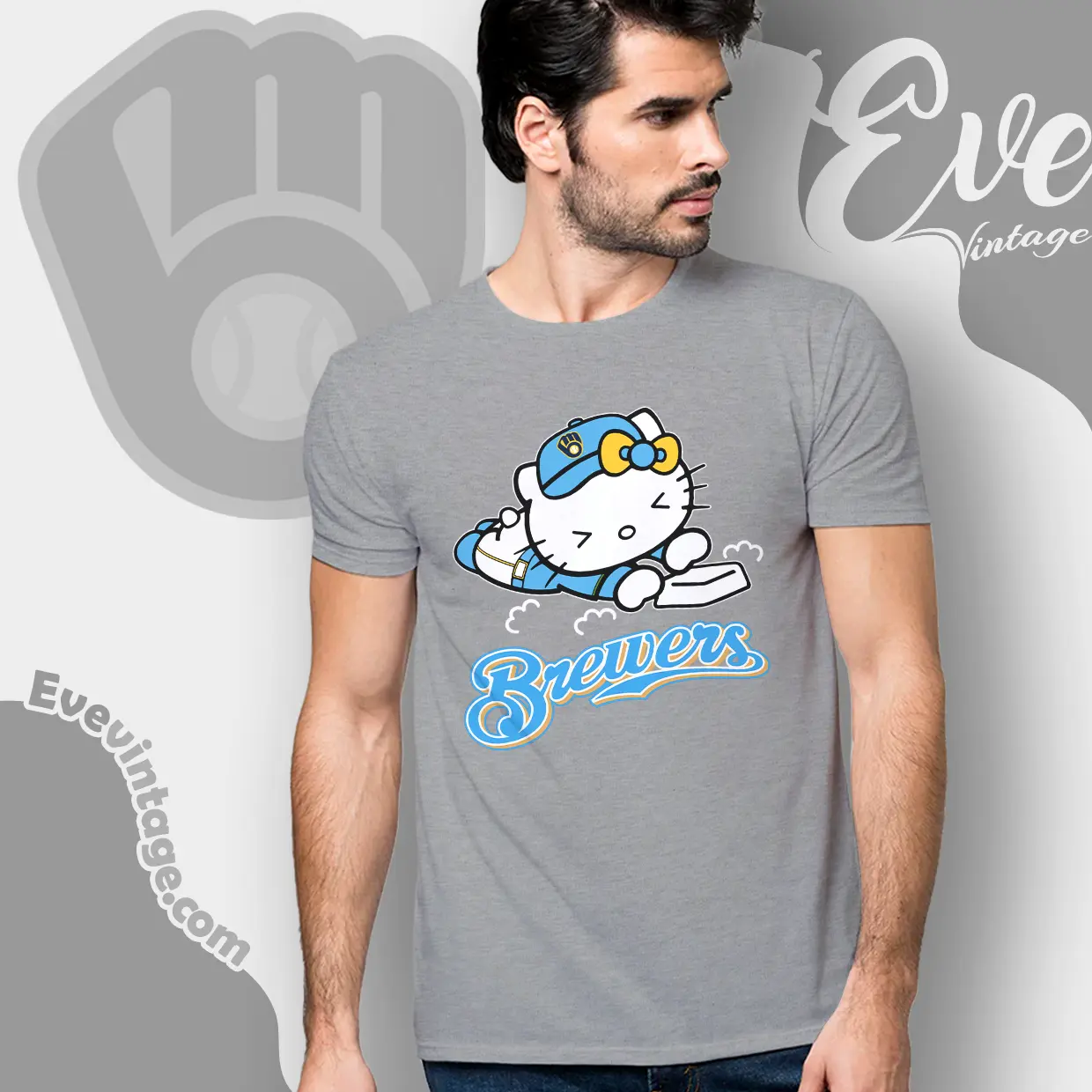 milwaukee brewers hello kitty sliding into home t shirt milwaukee brewers hello kitty sliding into home t shirt