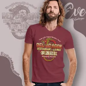 minneapolis red dragon restaurant lounge v neck tshirt