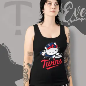 minnesota twins hello kitty sliding into home tank top racerback