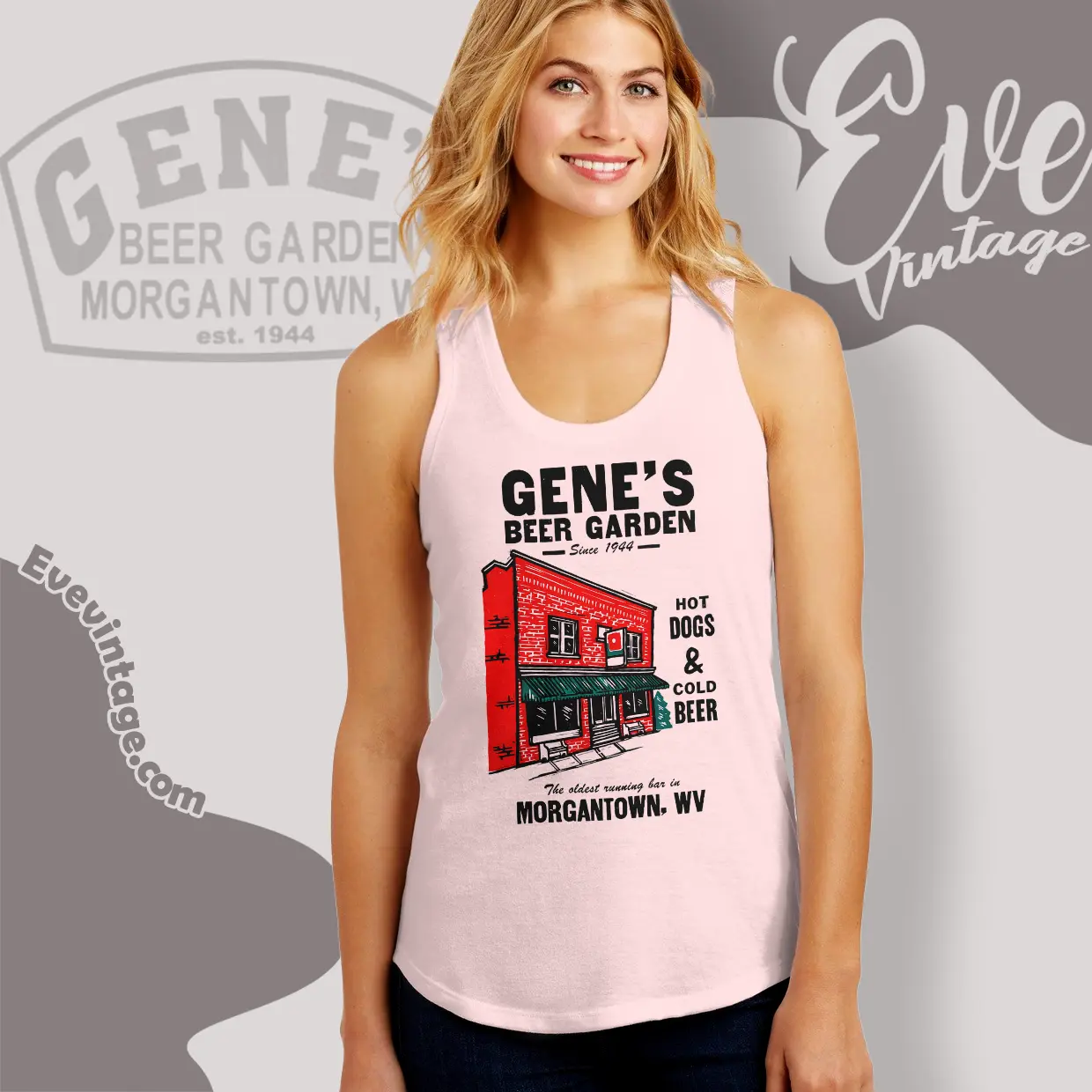 morgantown bar genes beer garden tank top racerback morgantown bar genes beer garden tank top racerback