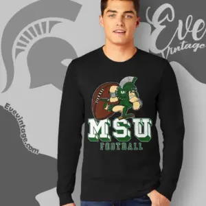 msu sparty football long sleeve tee