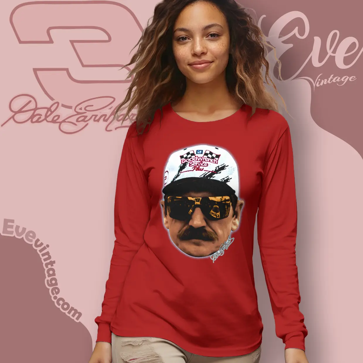 nascar legend dale earnhardt big face long sleeve tee nascar legend dale earnhardt big face long sleeve tee