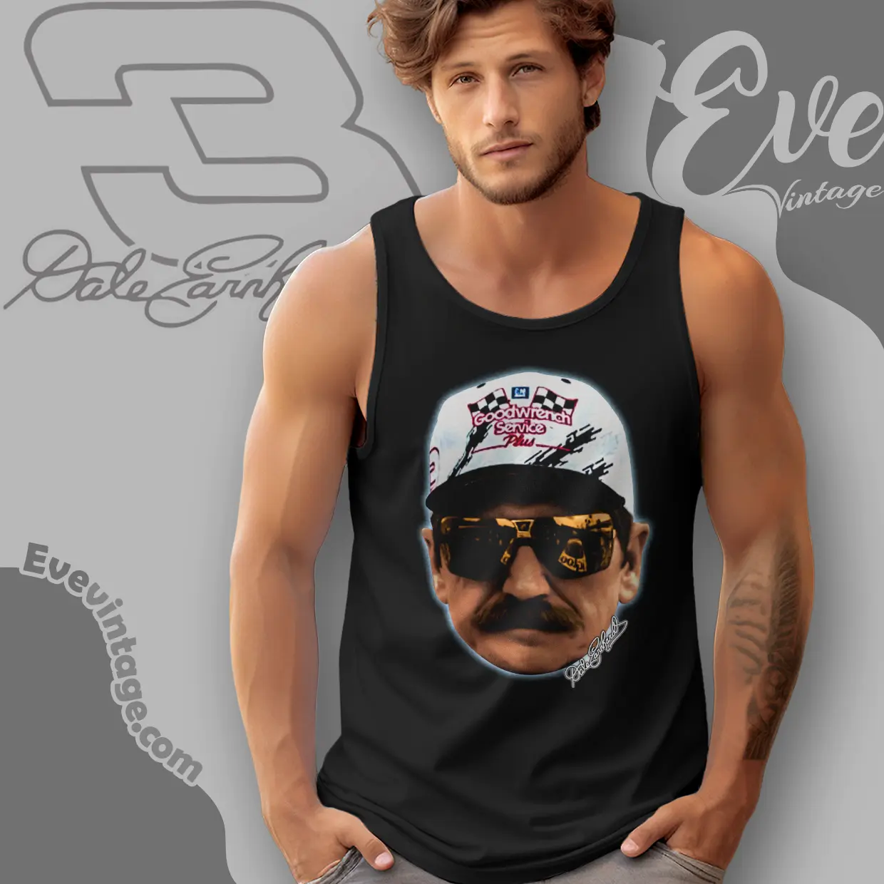 nascar legend dale earnhardt big face tank top racerback nascar legend dale earnhardt big face tank top racerback