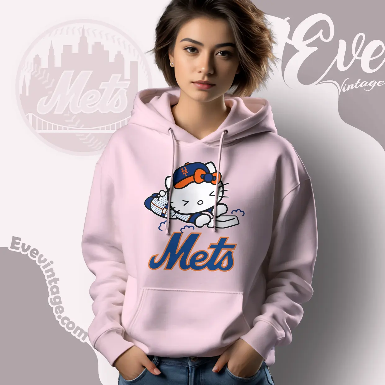 new york mets hello kitty sliding into home hoodie new york mets hello kitty sliding into home hoodie