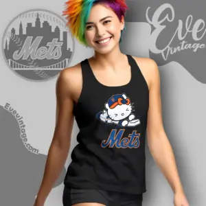 new york mets hello kitty sliding into home tank top racerback