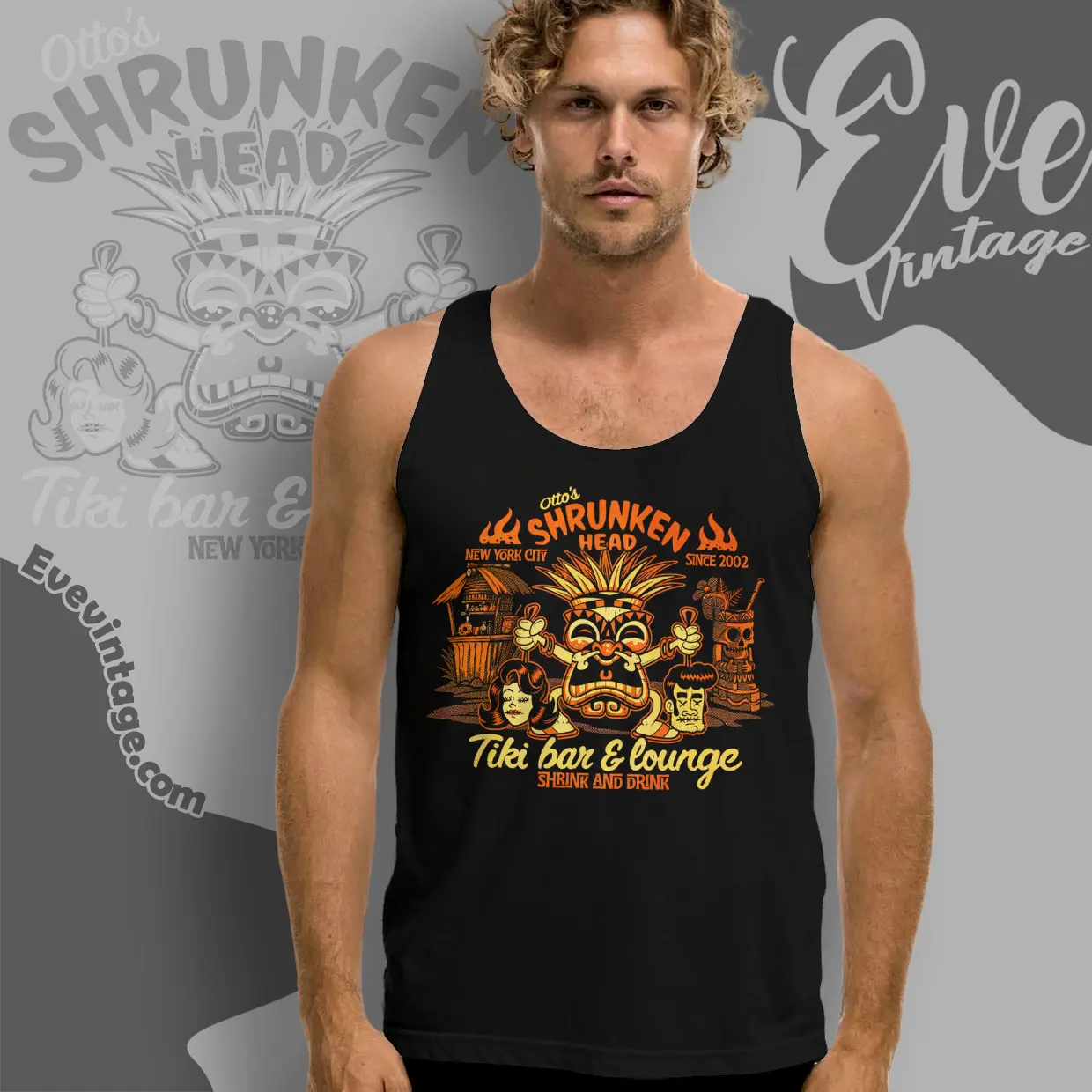 new york ottos shrunken head tiki bar tank top racerback new york ottos shrunken head tiki bar tank top racerback