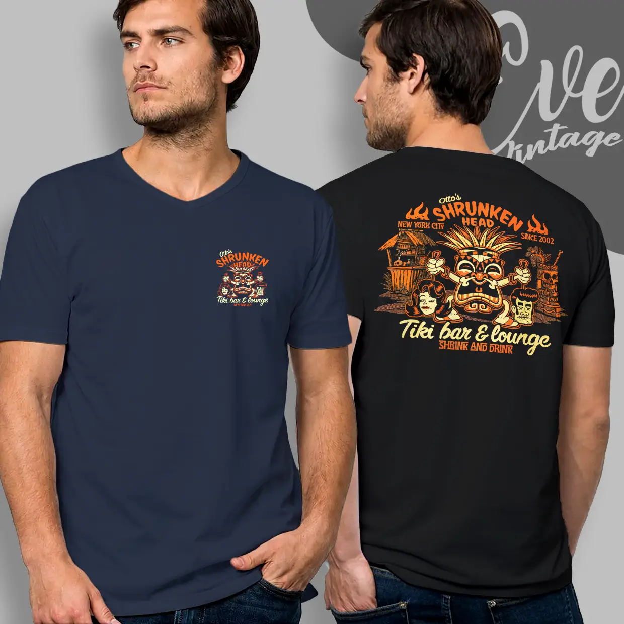 new york ottos shrunken head tiki bar v neck tshirt new york ottos shrunken head tiki bar v neck tshirt