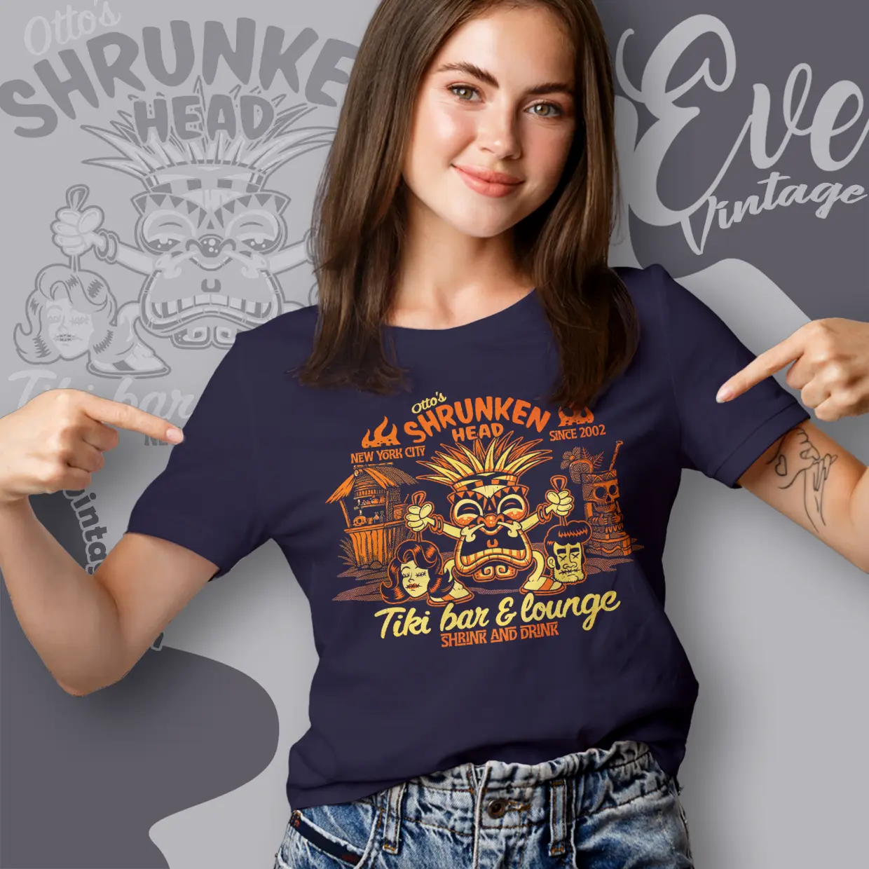 new york ottos shrunken head tiki bar women t shirt new york ottos shrunken head tiki bar women t shirt
