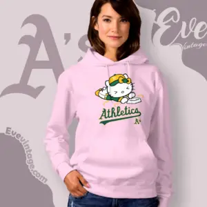 oakland athletics hello kitty sliding into home hoodie