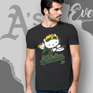 oakland athletics hello kitty sliding into home t shirt