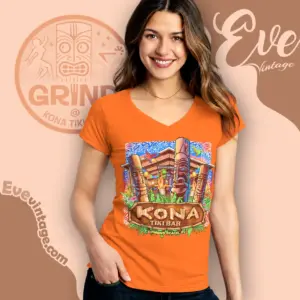 ormond beach kona tiki bar v neck tshirt