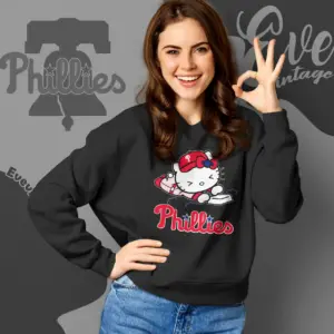 philadelphia phillies hello kitty sliding into home sweatshirt