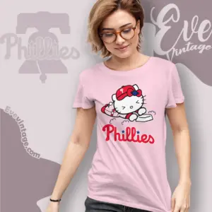 philadelphia phillies hello kitty sliding into home t shirt