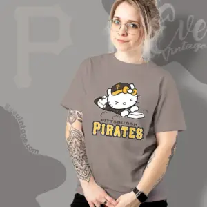pittsburgh pirates hello kitty sliding into home t shirt