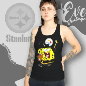 pittsburgh steelers spongebob tank top racerback