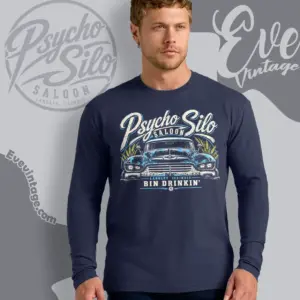 psycho silo saloon shirt illinois dive bar long sleeve tee