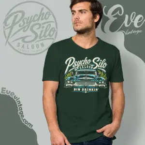 psycho silo saloon shirt illinois dive bar v neck tshirt