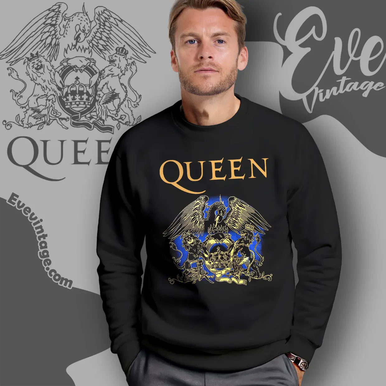 queen bohemian rhapsody royal logo sweatshirt queen bohemian rhapsody royal logo sweatshirt