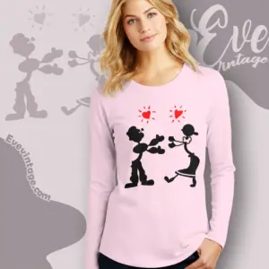 rachel green popeye olive oyl long sleeve tee