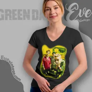 rare vintage green day 1995 insomniac v neck tshirt