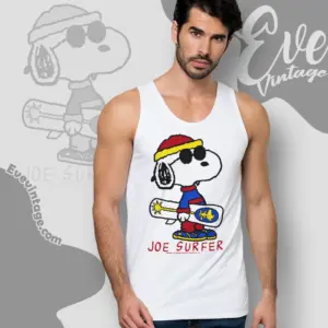 rare vintage snoopy joe surfer tank top racerback
