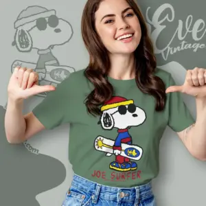 rare vintage snoopy joe surfer women t shirt