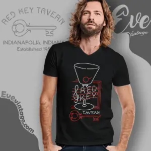 red key tavern shirt indianapolis dive bar v neck tshirt
