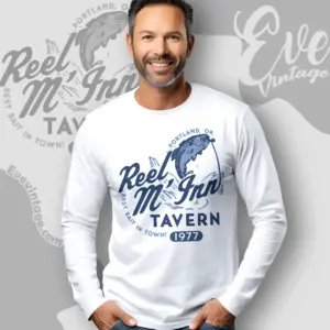 reel m inn shirt portland or dive bar long sleeve tee