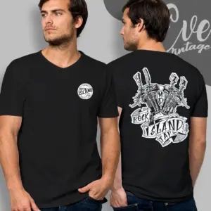 rock island tap oskaloosa iowa dive bar v neck tshirt