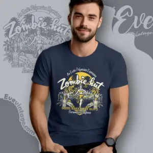 sacramento zombie hut tiki bar t shirt