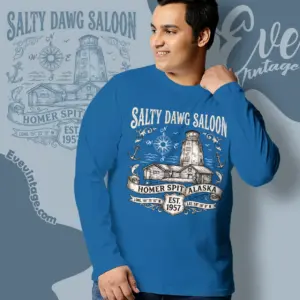salty dawg saloon shirt homer spit ak dive bar long sleeve tee