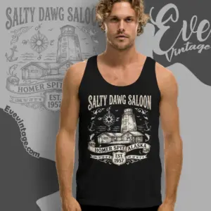 salty dawg saloon shirt homer spit ak dive bar tank top racerback