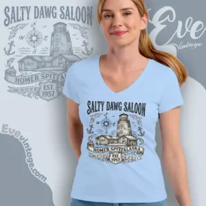salty dawg saloon shirt homer spit ak dive bar v neck tshirt