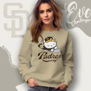 san diego padres hello kitty sliding into home sweatshirt