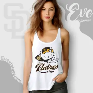 san diego padres hello kitty sliding into home tank top racerback