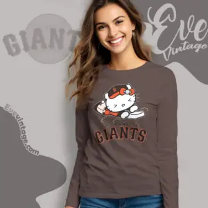 san francisco giants hello kitty sliding into home long sleeve tee