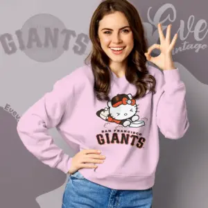 san francisco giants hello kitty sliding into home sweatshirt