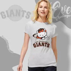 san francisco giants hello kitty sliding into home women t shirt