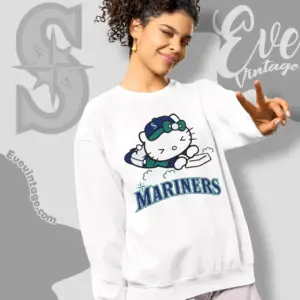 seattle mariners hello kitty sliding into home sweatshirt