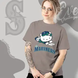 seattle mariners hello kitty sliding into home t shirt